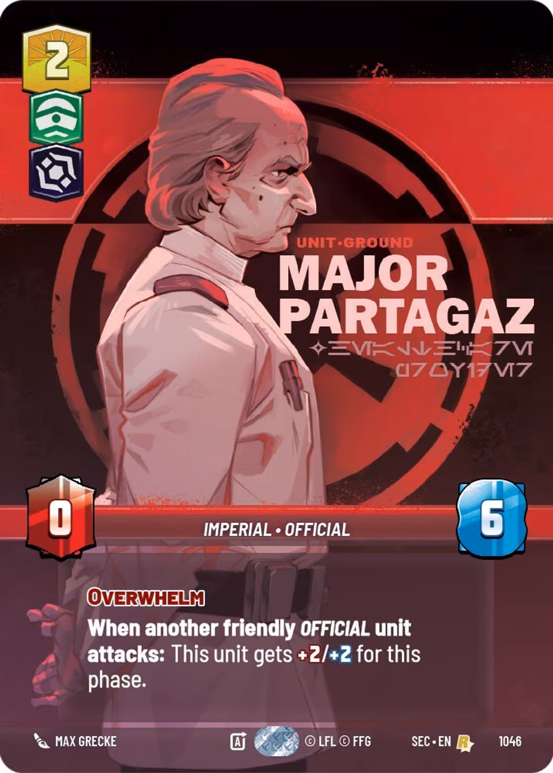 Major Partagaz - Healthcare Provider SEC-1046 Prestige Star Wars Unlimited card