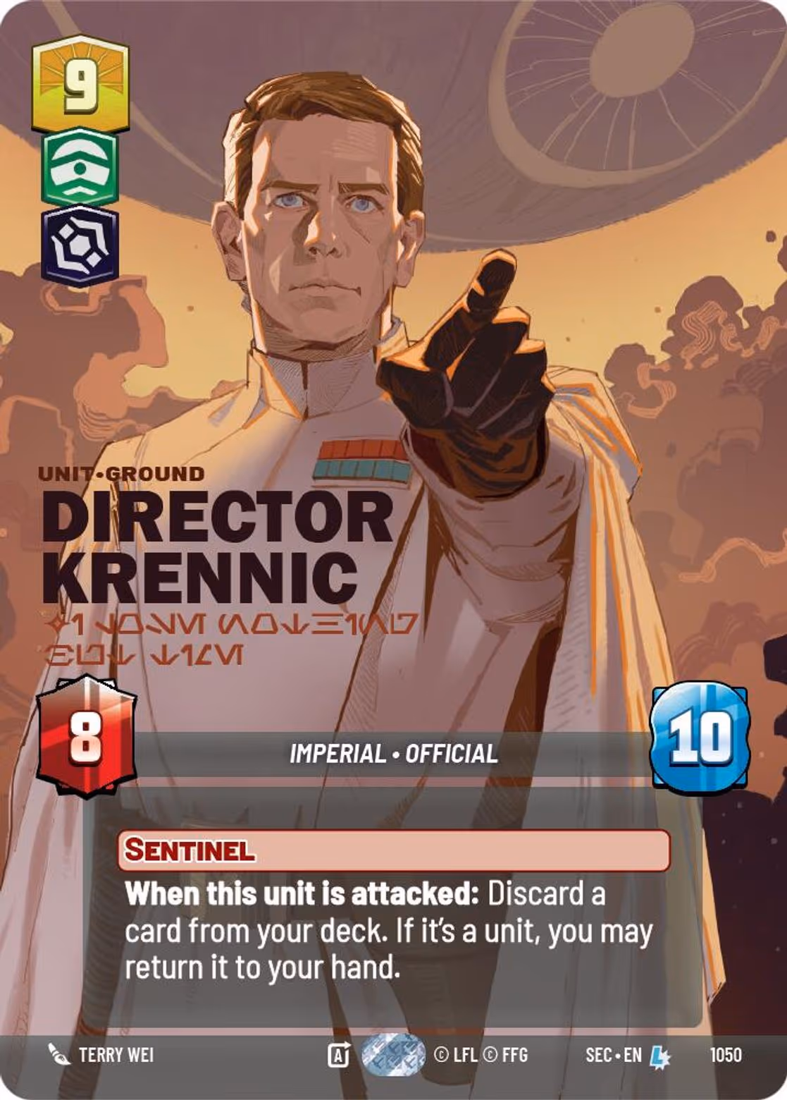 Director Krennic - I Lose Nothing But Time SEC-1050 Prestige Star Wars Unlimited card