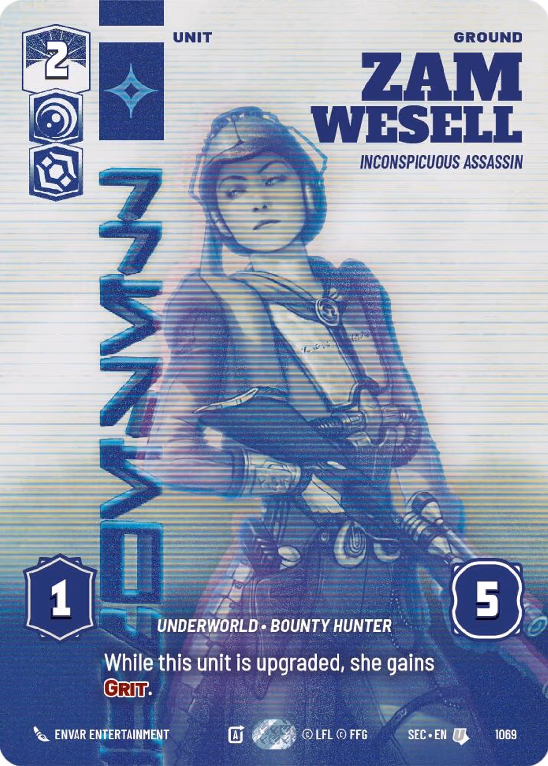 Zam Wesell - Inconspicuous Assassin SEC-1069 Prestige Star Wars Unlimited card