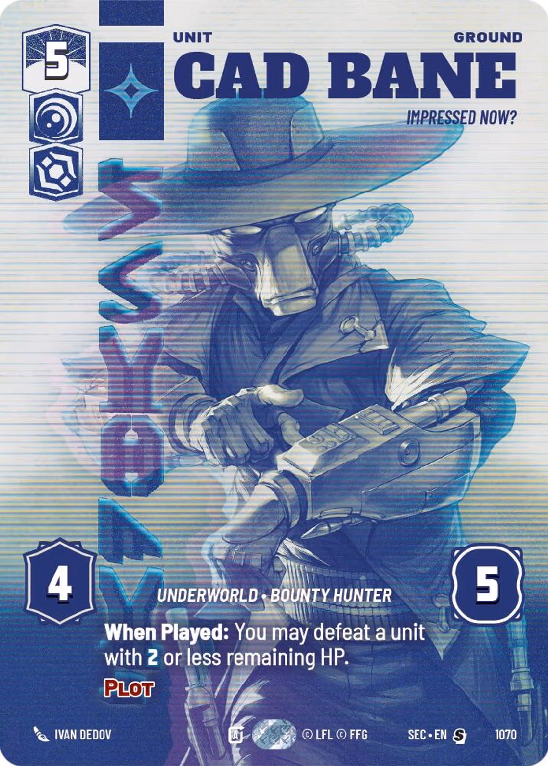 Cad Bane - Impressed Now? SEC-1070 Prestige Star Wars Unlimited card