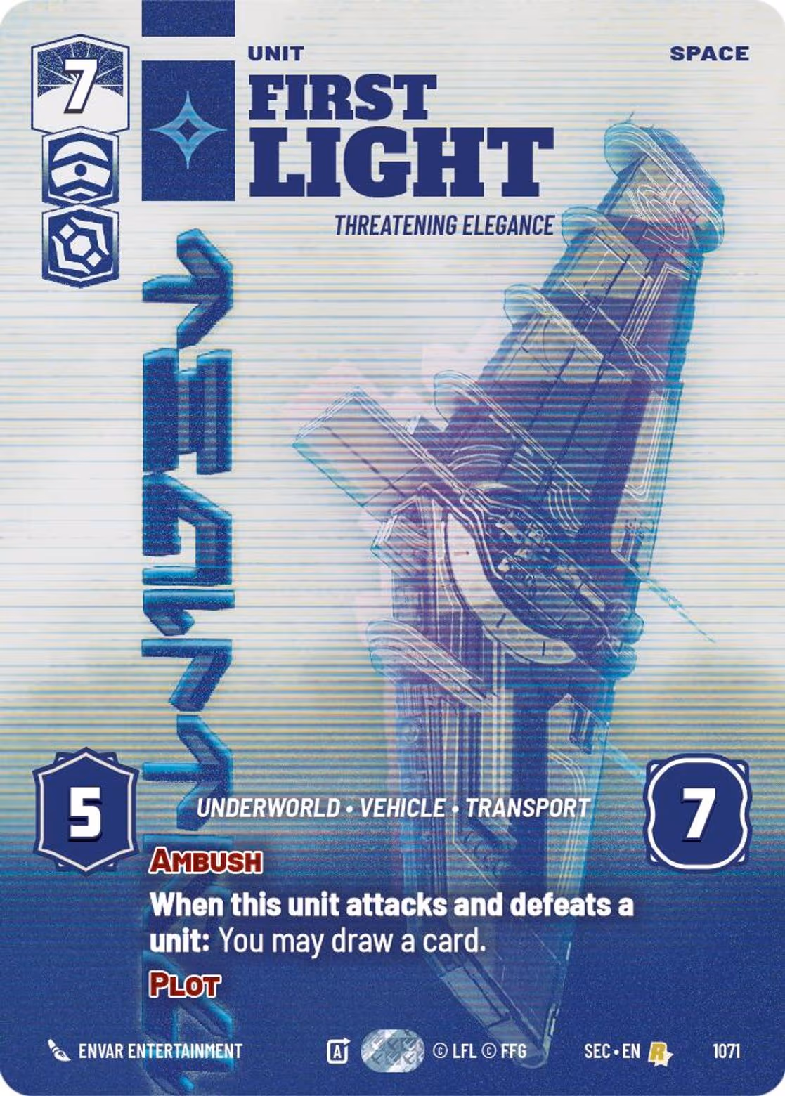 First Light - Threatening Elegance SEC-1071 Prestige Star Wars Unlimited card