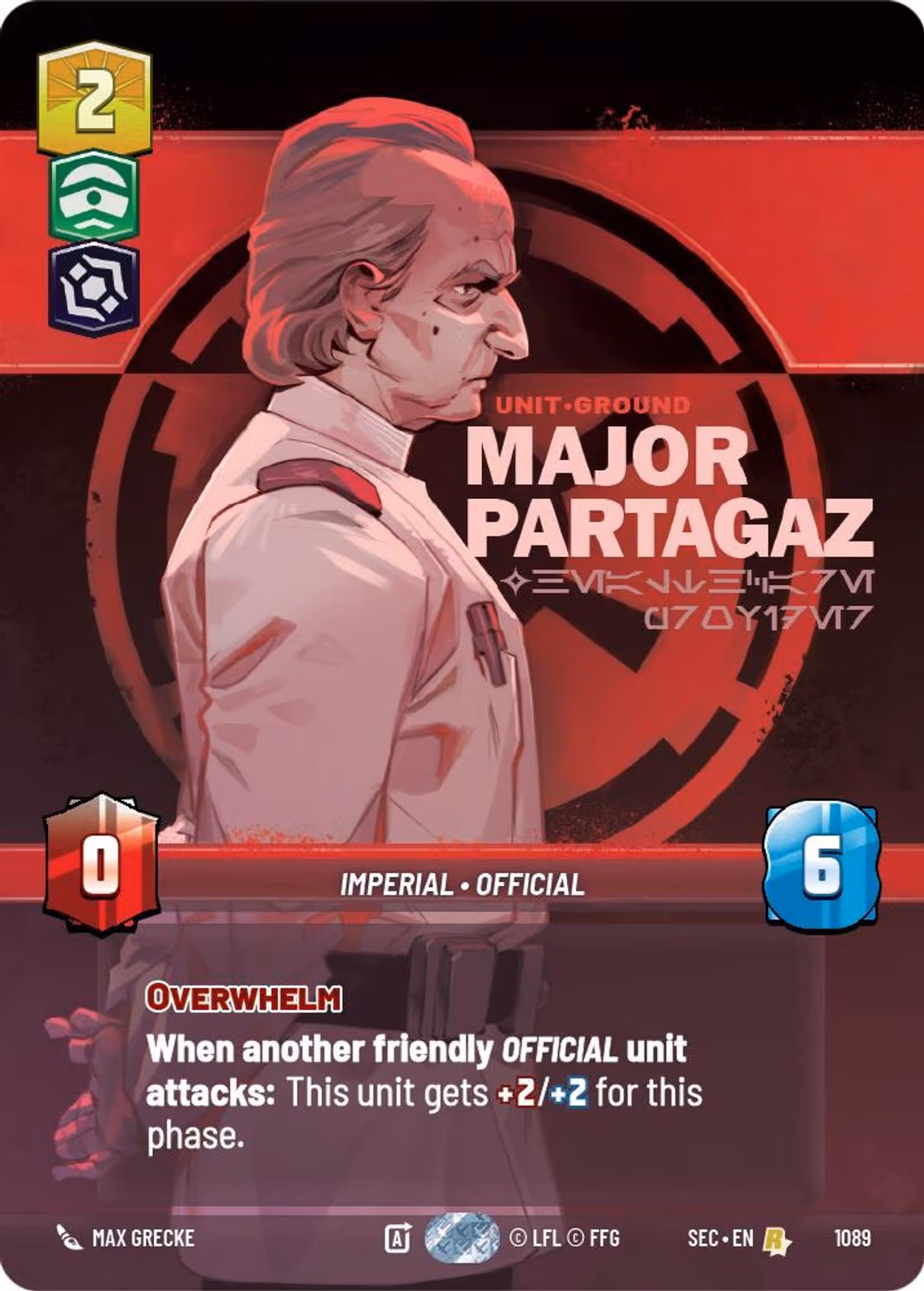 Major Partagaz - Healthcare Provider SEC-1089 Prestige Foil Star Wars Unlimited card