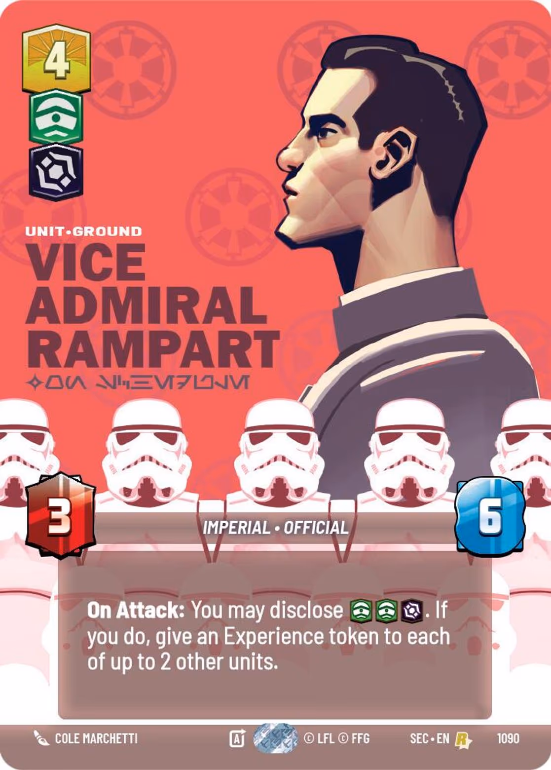 Vice Admiral Rampart - On Schedule SEC-1090 Prestige Foil Star Wars Unlimited card
