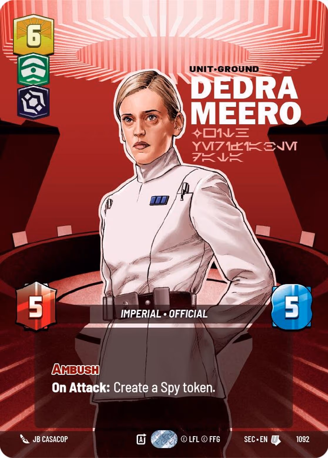 Dedra Meero - With Verifiable Data SEC-1092 Prestige Foil Star Wars Unlimited card