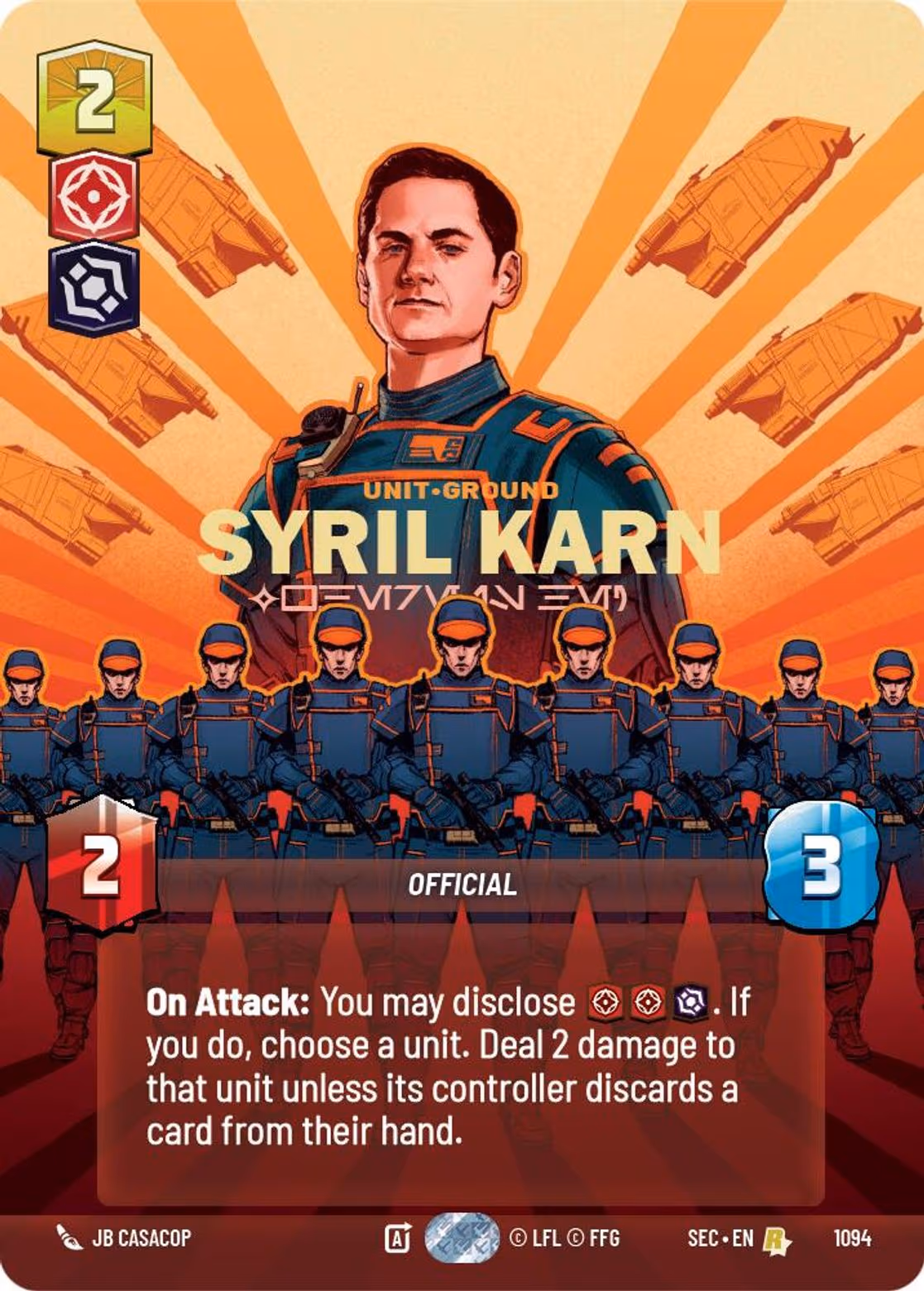 Syril Karn - Where is He? SEC-1094 Prestige Foil Star Wars Unlimited card