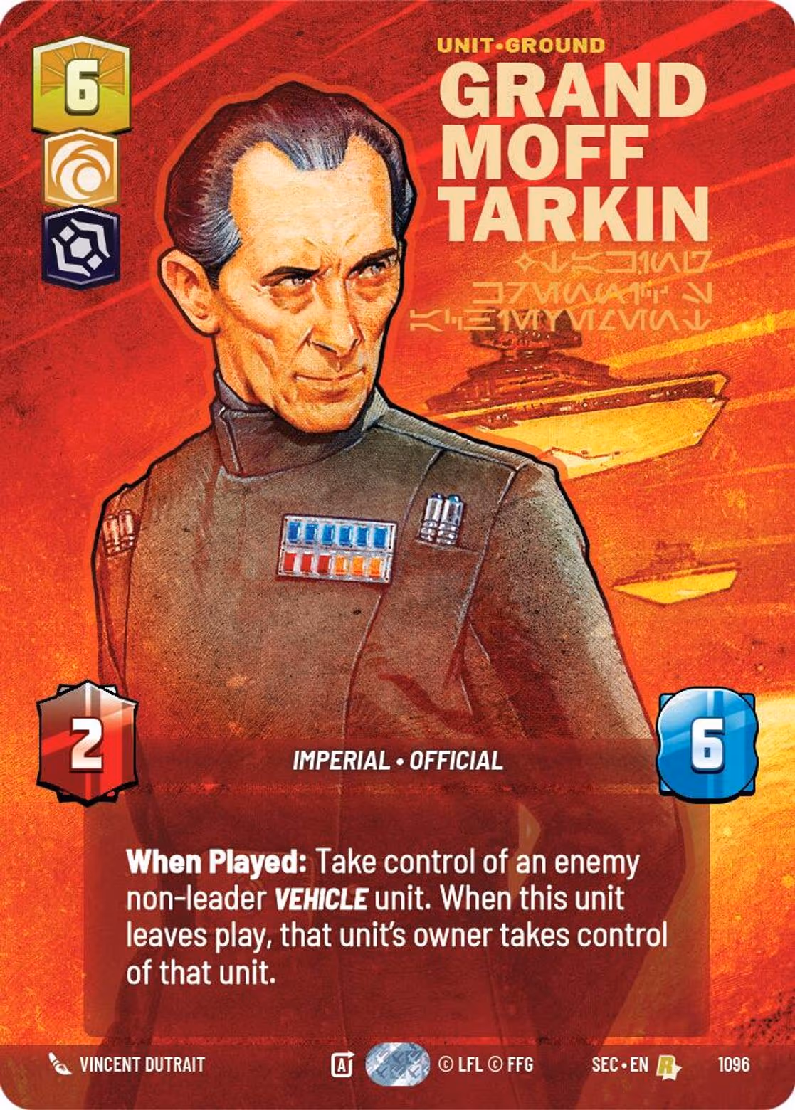 Grand Moff Tarkin - Taking Krennic's Achievement SEC-1096 Prestige Foil Star Wars Unlimited card