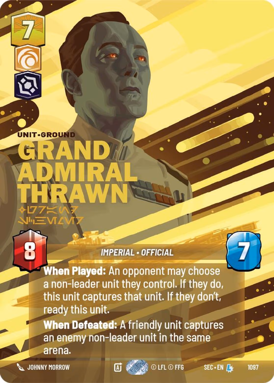Grand Admiral Thrawn - Grand Schemer SEC-1097 Prestige Foil Star Wars Unlimited card