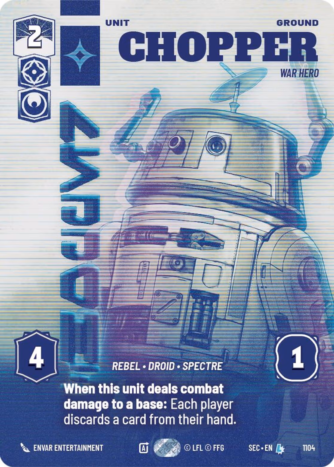 Chopper - War Hero SEC-1104 Prestige Foil Star Wars Unlimited card