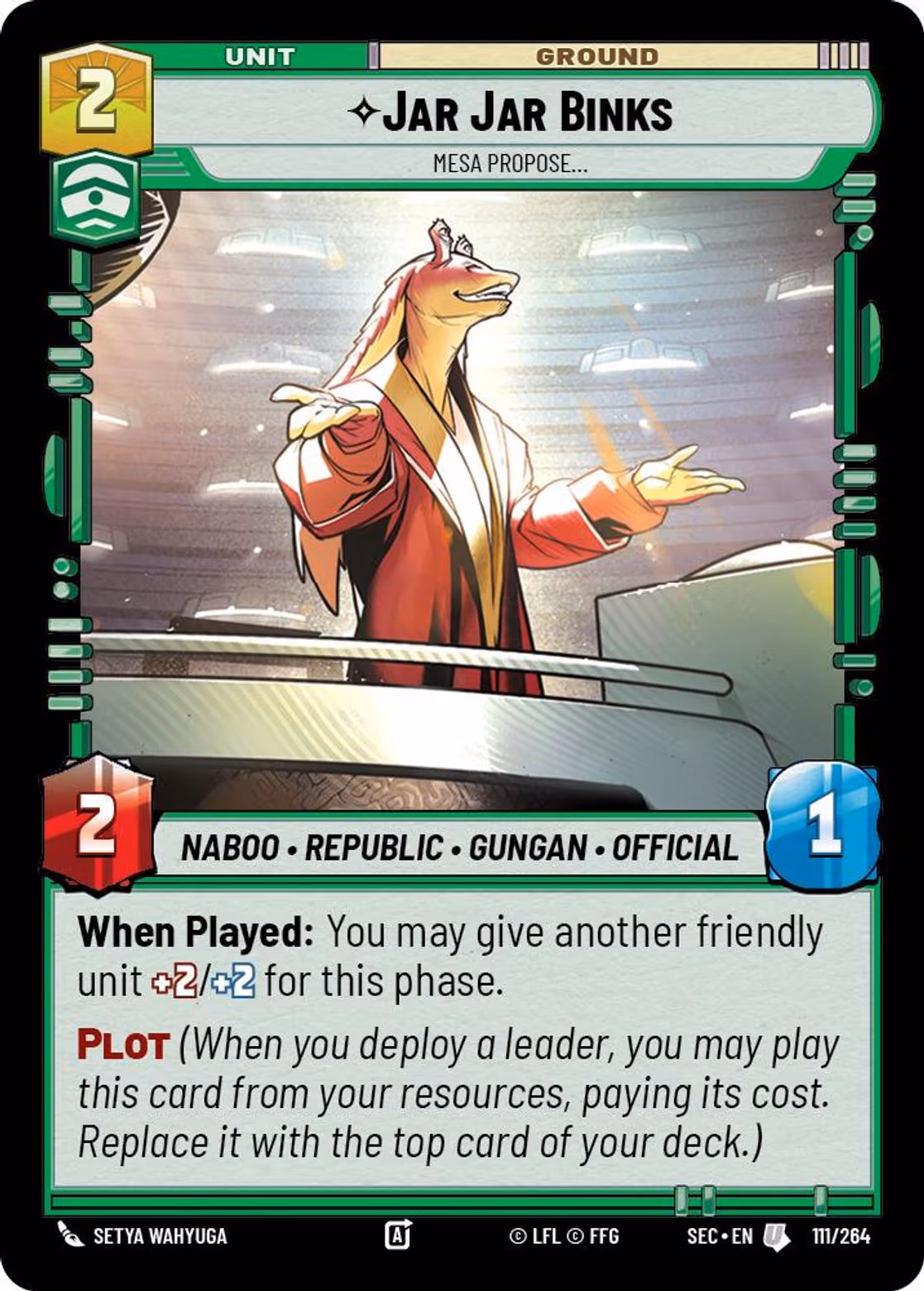 Jar Jar Binks - Mesa Propose SEC-111 Star Wars Unlimited card