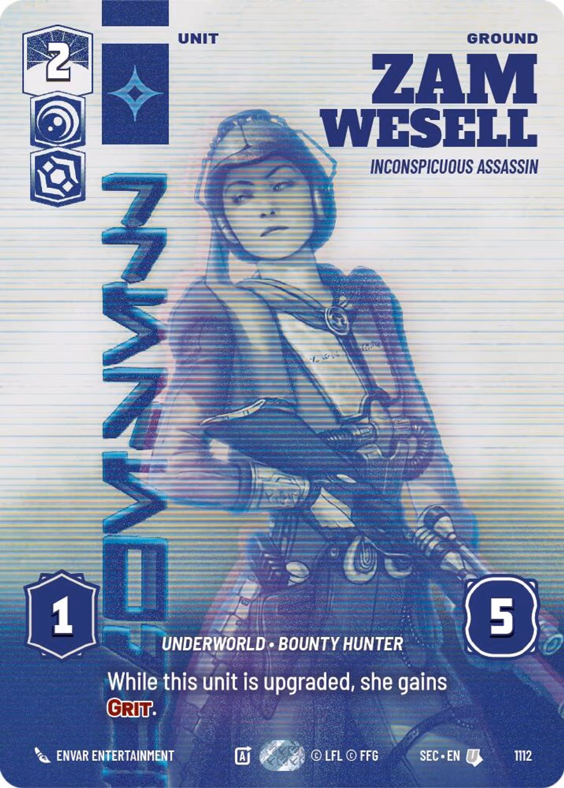 Zam Wesell - Inconspicuous Assassin SEC-1112 Prestige Foil Star Wars Unlimited card