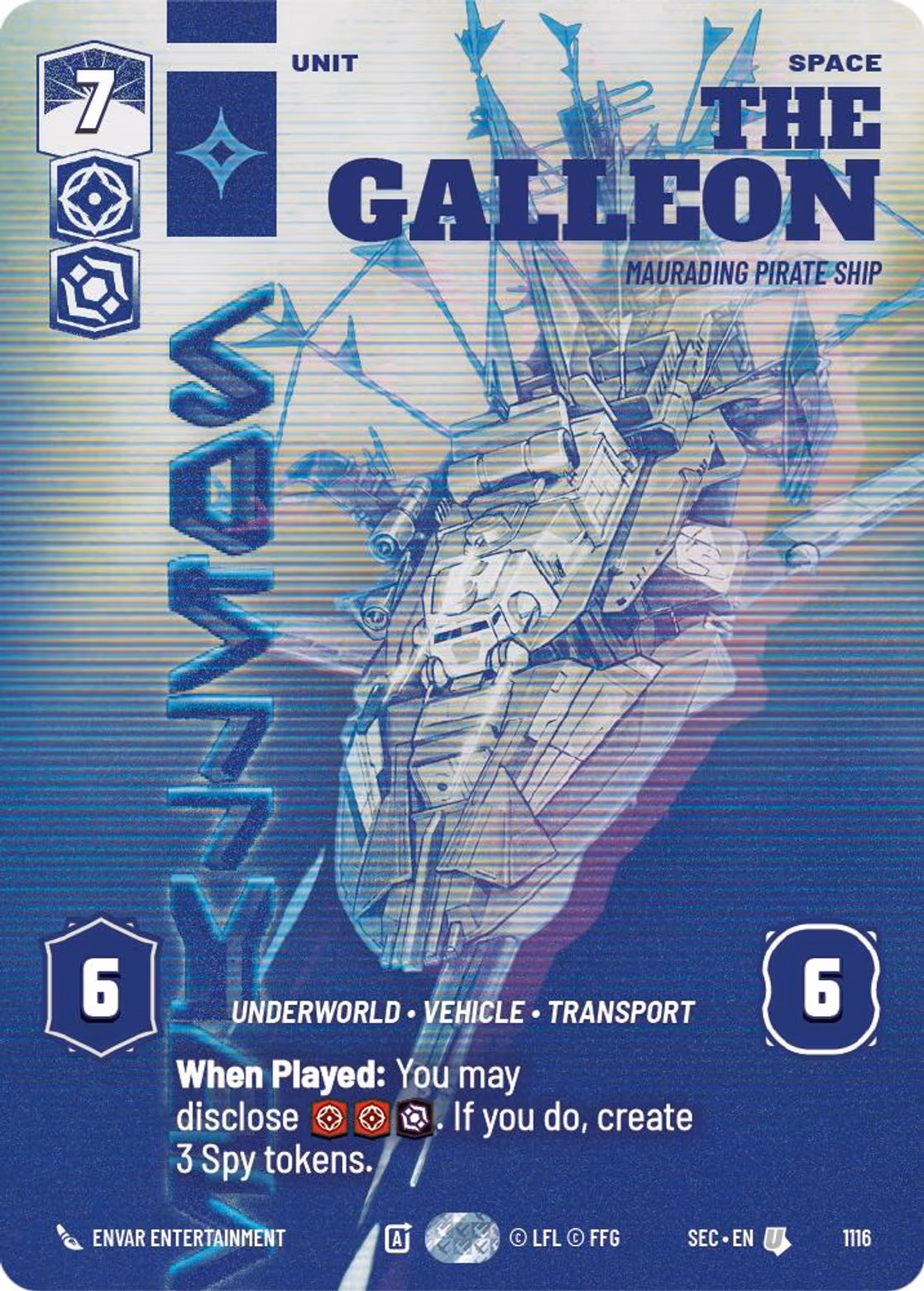 The Galleon - Marauding Pirate Ship SEC-1116 Prestige Foil Star Wars Unlimited card