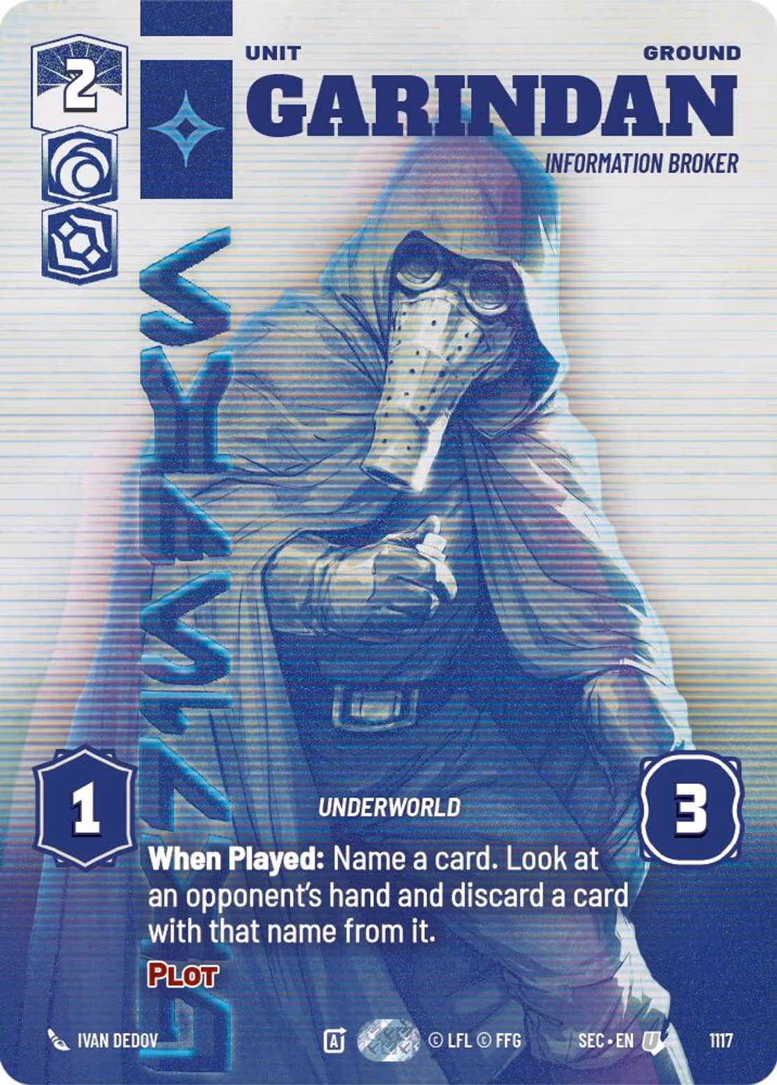 Garindan - Information Broker SEC-1117 Prestige Foil Star Wars Unlimited card