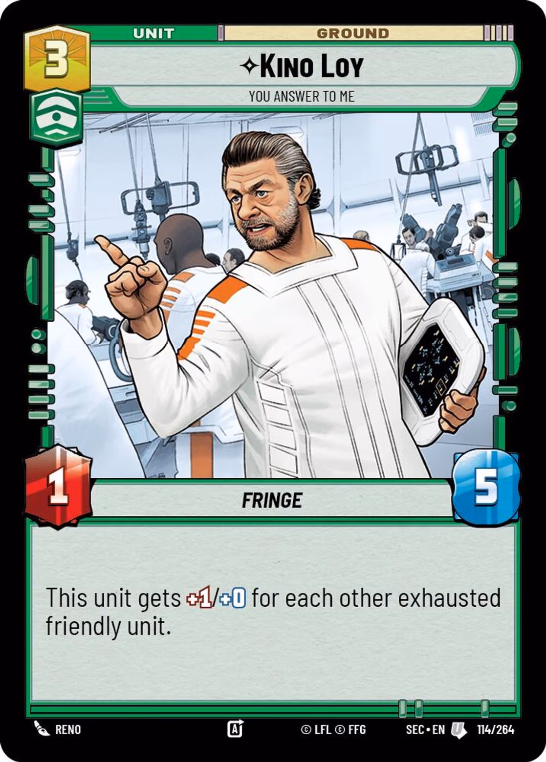 Kino Loy - You Answer to Me SEC-114 Star Wars Unlimited card