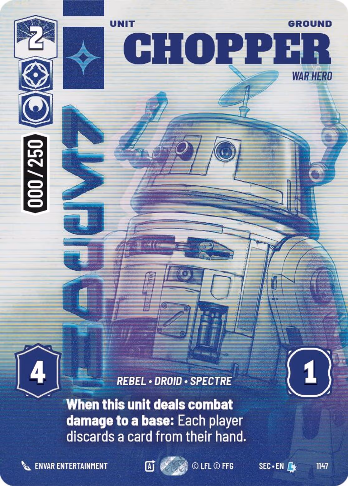 Chopper - War Hero SEC-1147 Prestige Serialized Star Wars Unlimited card