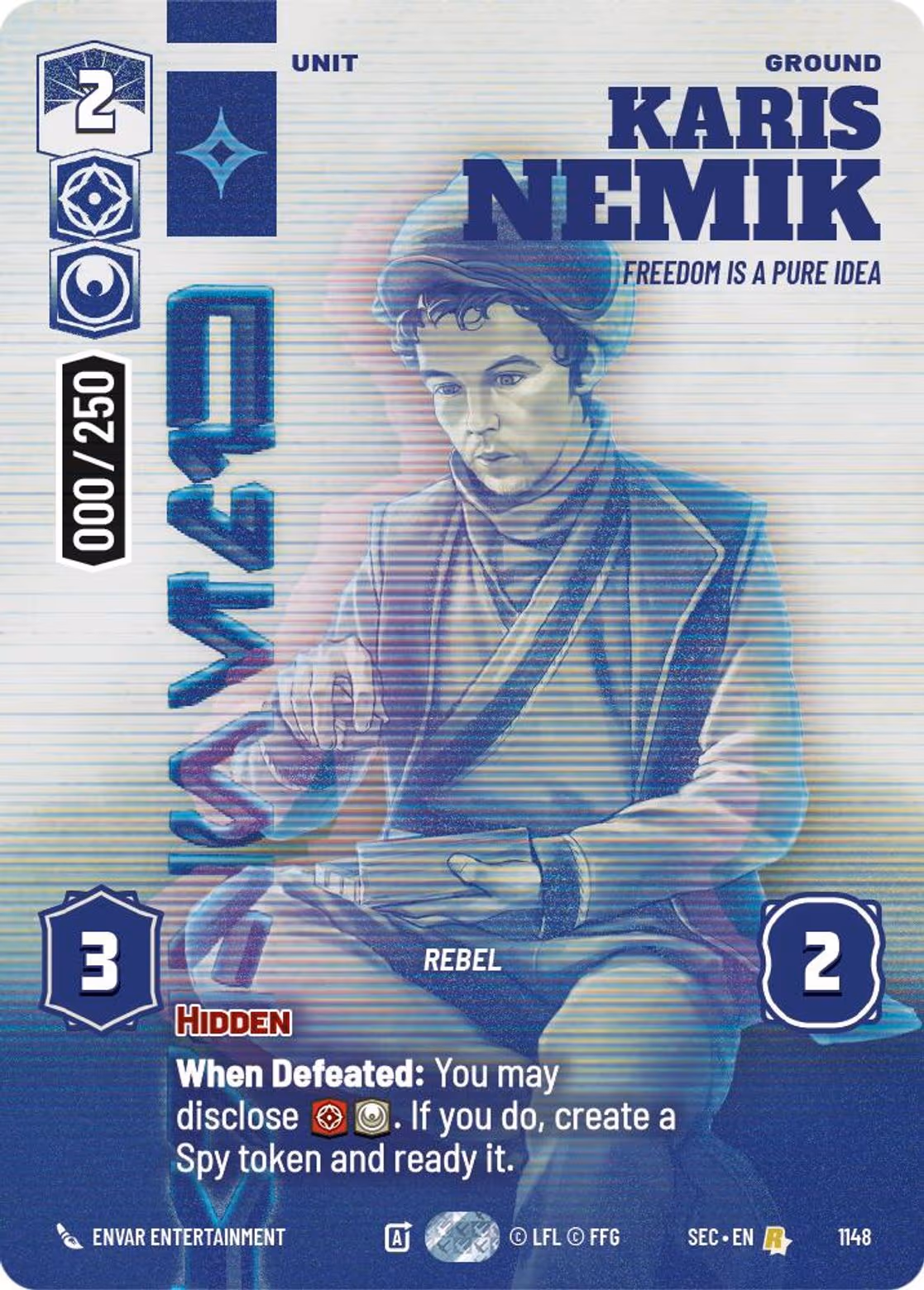 Karis Nemik - Freedom is a Pure Idea SEC-1148 Prestige Serialized Star Wars Unlimited card