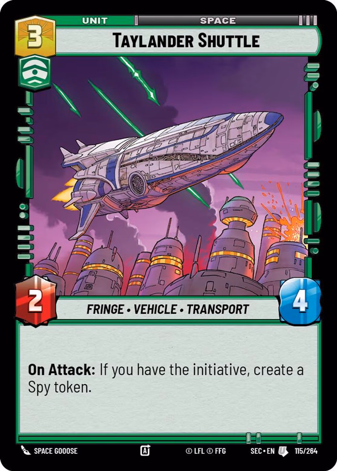 Taylander Shuttle SEC-115 Star Wars Unlimited card
