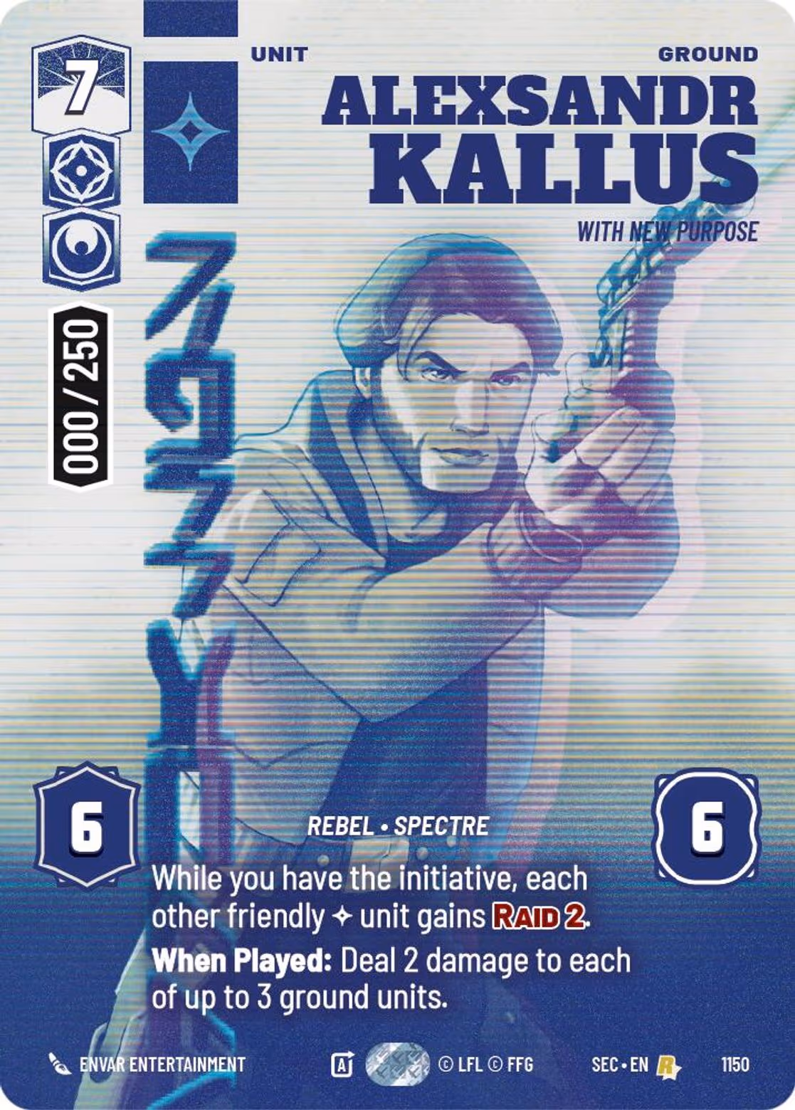 Alexsandr Kallus - With New Purpose SEC-1150 Prestige Serialized Star Wars Unlimited card