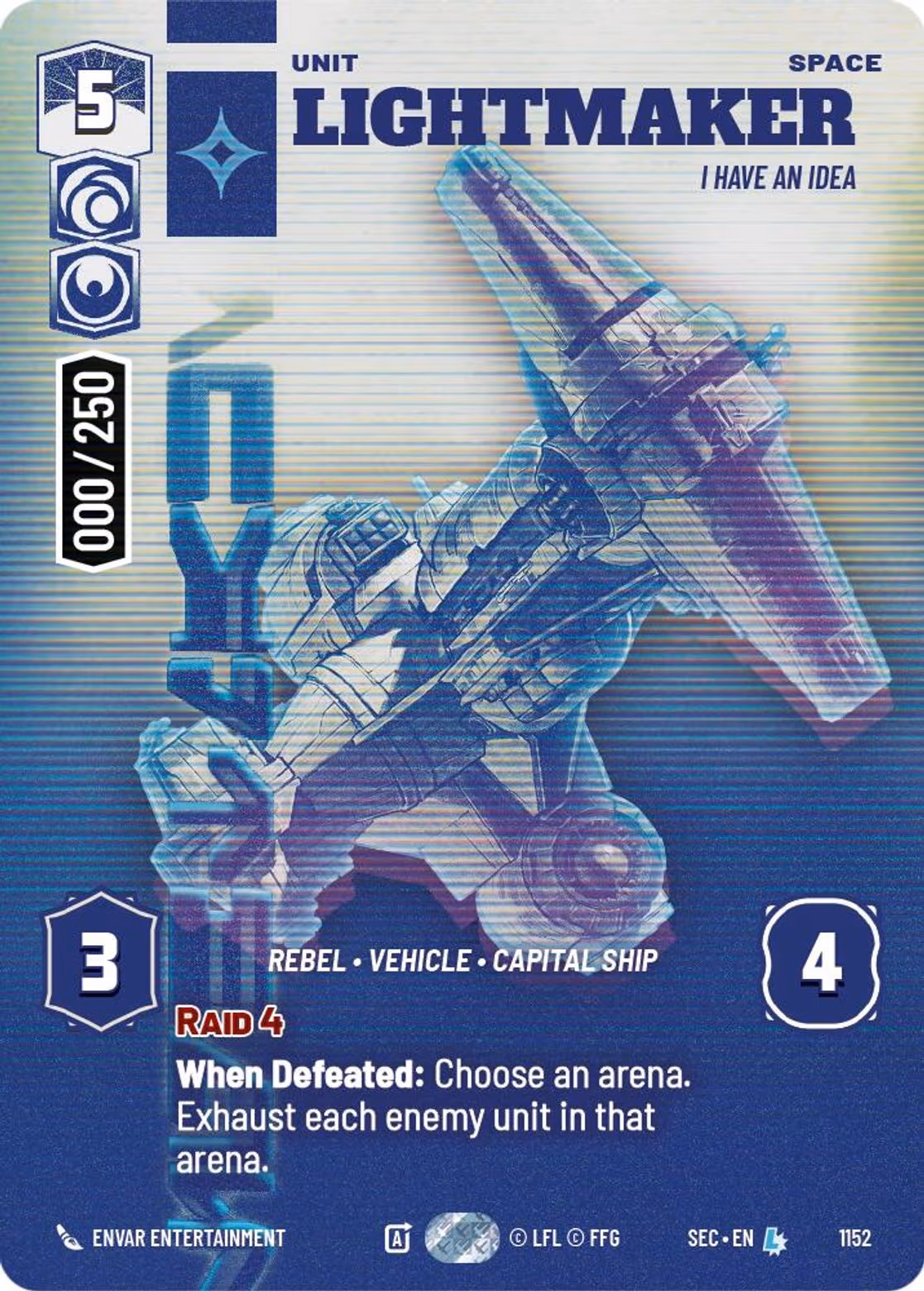 Lightmaker - I Have An Idea SEC-1152 Prestige Serialized Star Wars Unlimited card