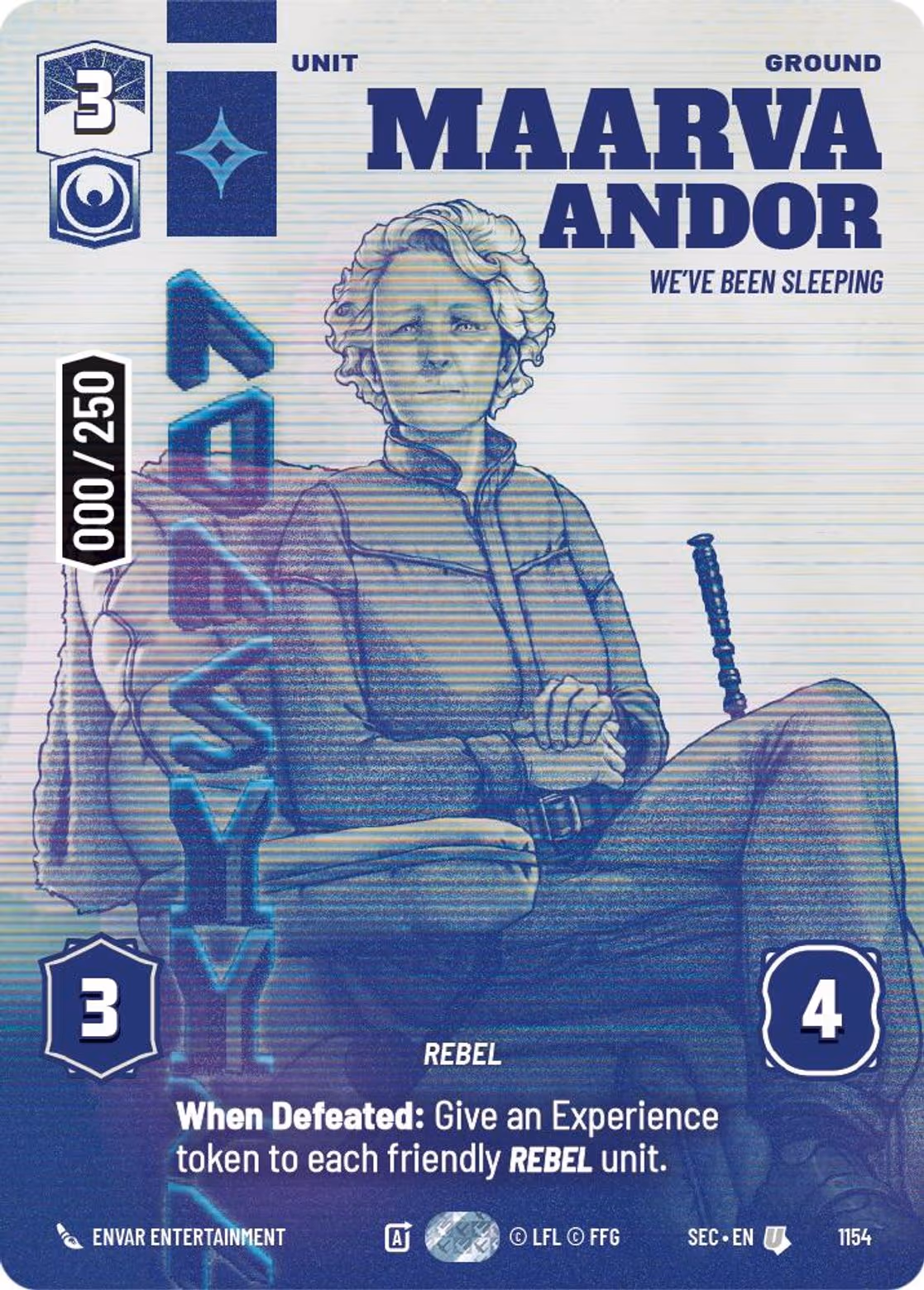 Maarva Andor - We've Been Sleeping SEC-1154 Prestige Serialized Star Wars Unlimited card