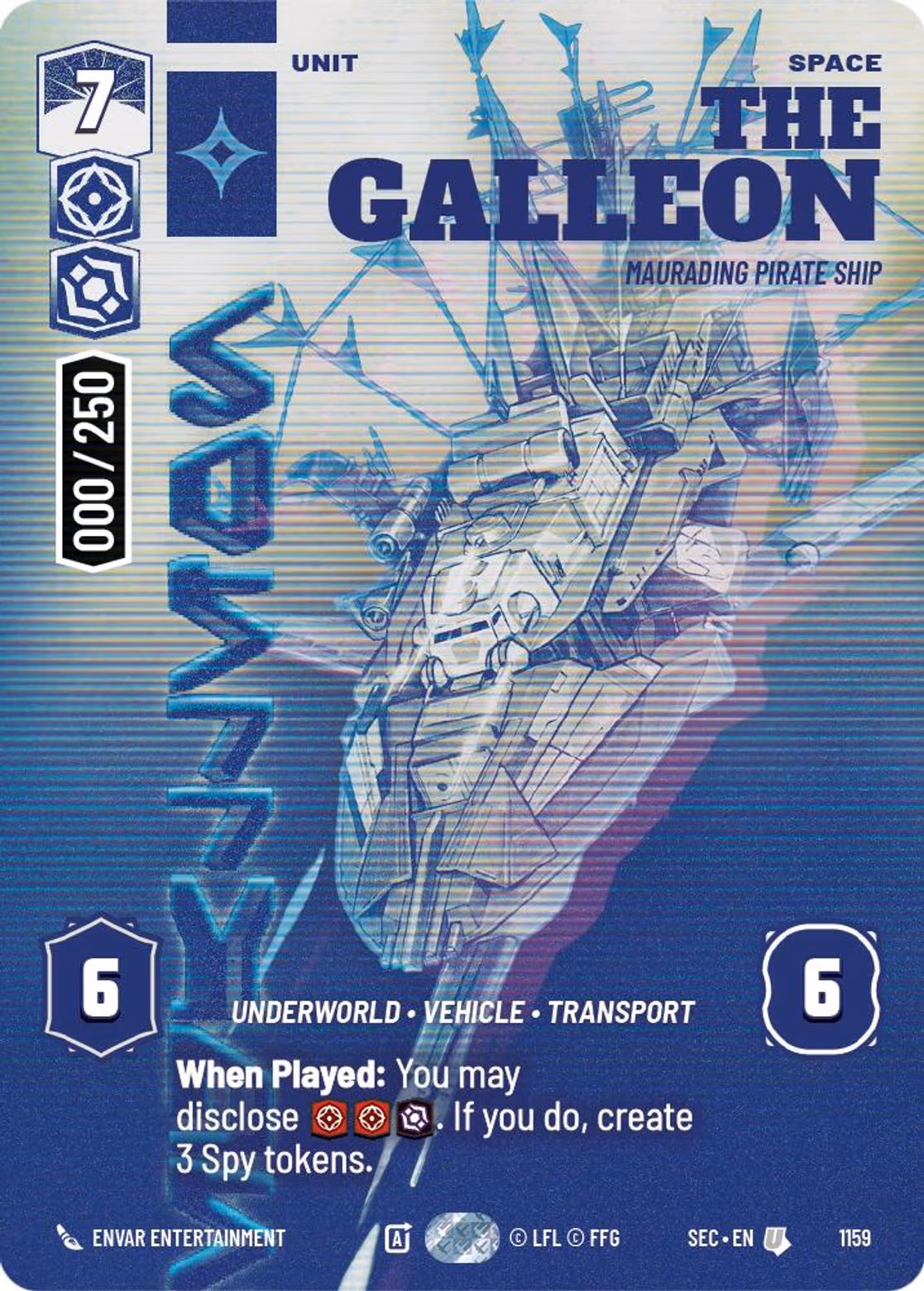 The Galleon - Marauding Pirate Ship SEC-1159 Prestige Serialized Star Wars Unlimited card