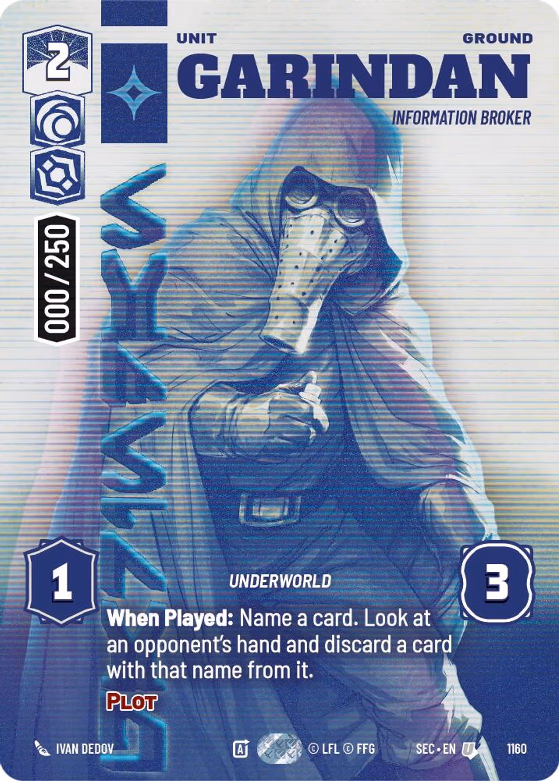 Garindan - Information Broker SEC-1160 Prestige Serialized Star Wars Unlimited card
