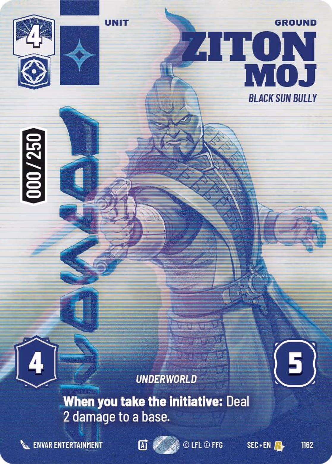 Ziton Moj - Black Sun Bully SEC-1162 Prestige Serialized Star Wars Unlimited card