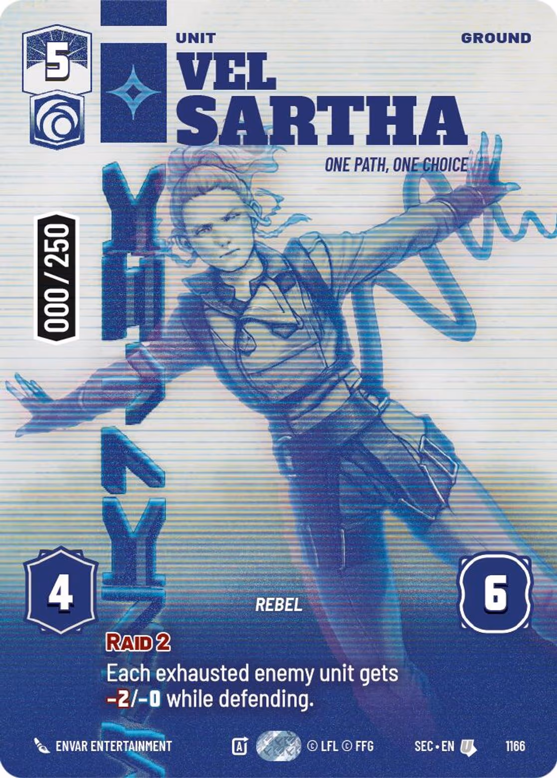 Vel Sartha - One Path, One Choice SEC-1166 Prestige Serialized Star Wars Unlimited card
