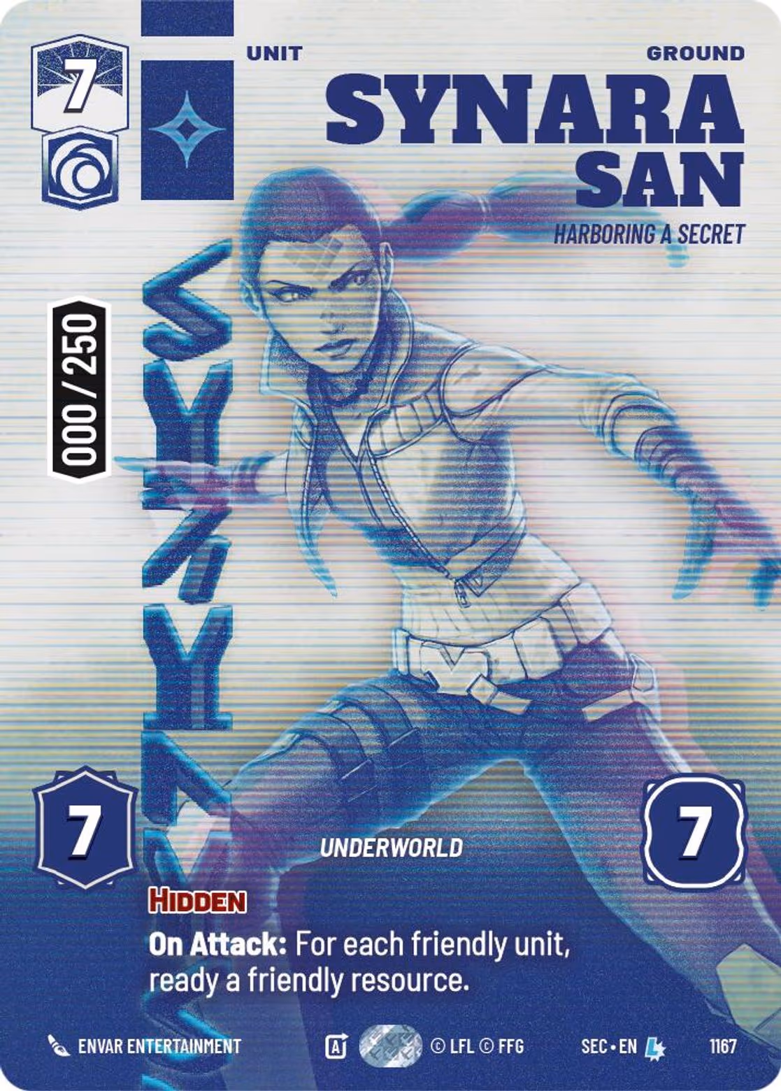 Synara San - Harboring a Secret SEC-1167 Prestige Serialized Star Wars Unlimited card