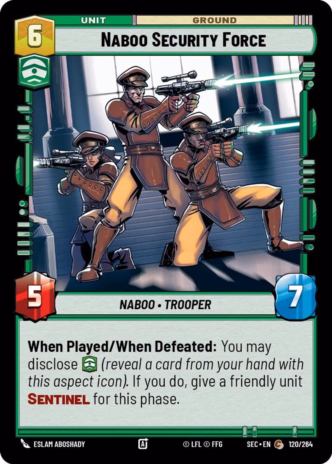 Naboo Security Force SEC-120 Star Wars Unlimited card