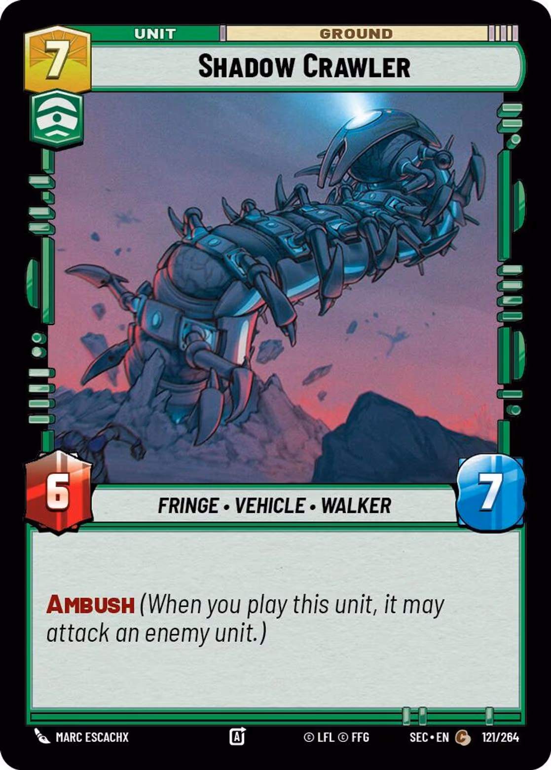 Shadow Crawler SEC-121 Star Wars Unlimited card