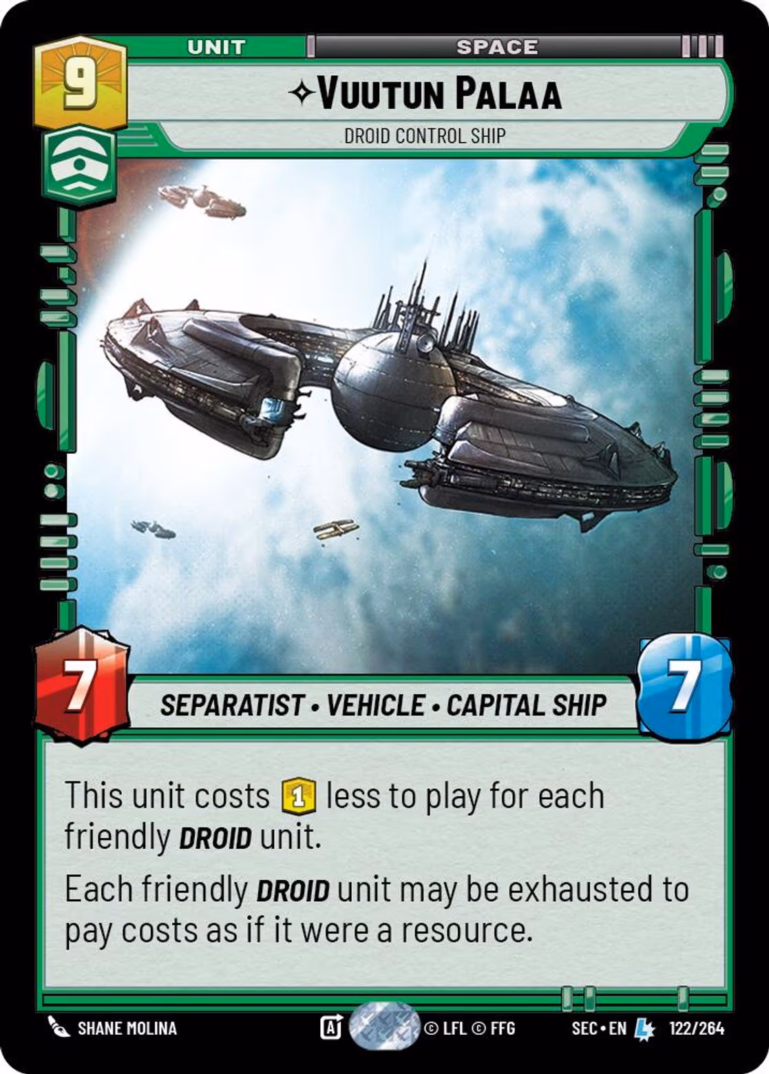 Vuutun Palaa - Droid Control Ship SEC-122 Star Wars Unlimited card