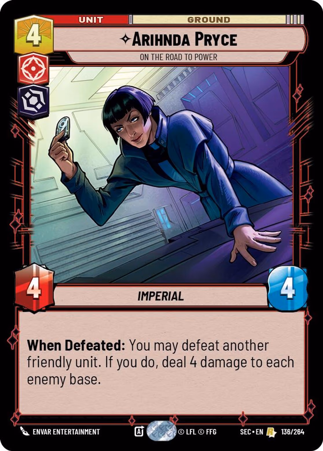 Arihnda Pryce - On the Road to Power SEC-136 Star Wars Unlimited card