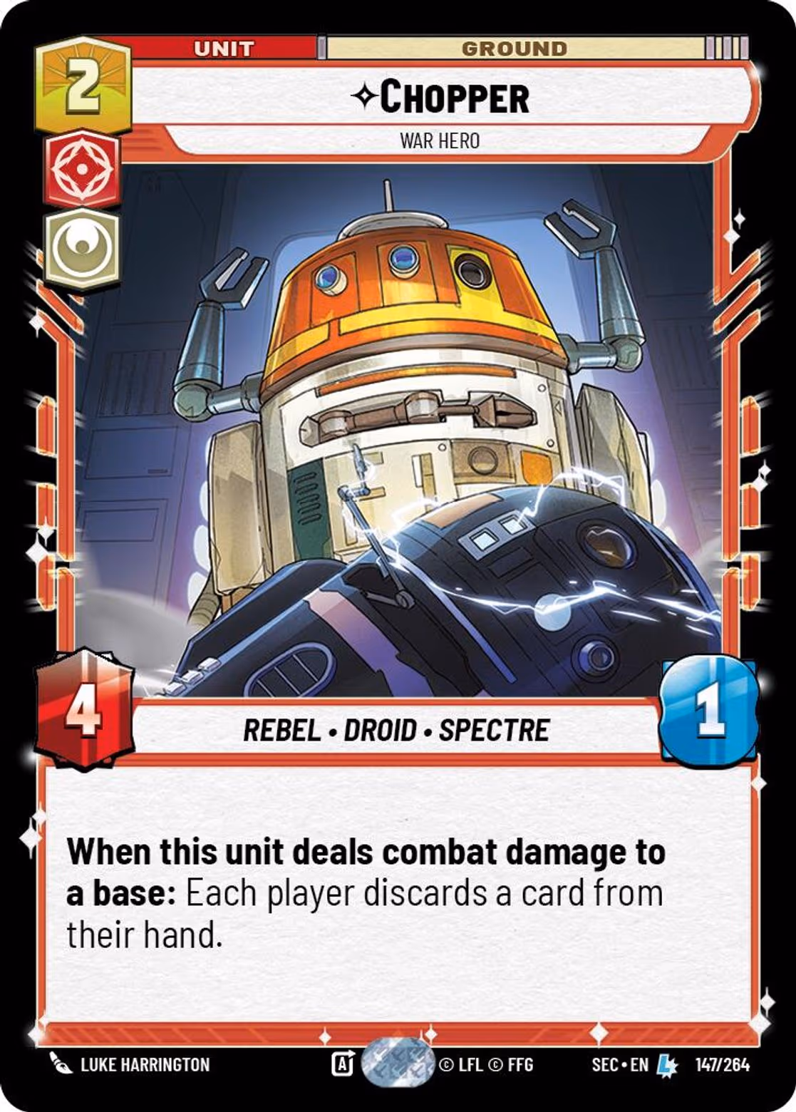 Chopper - War Hero SEC-147 Star Wars Unlimited card