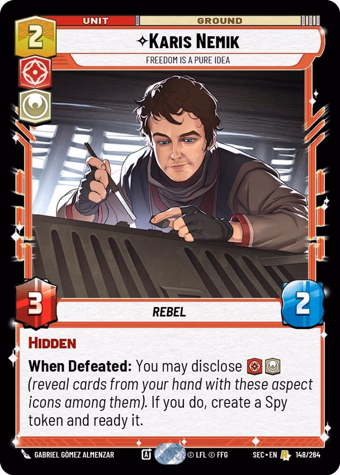 Karis Nemik - Freedom is a Pure Idea SEC-148 Star Wars Unlimited card