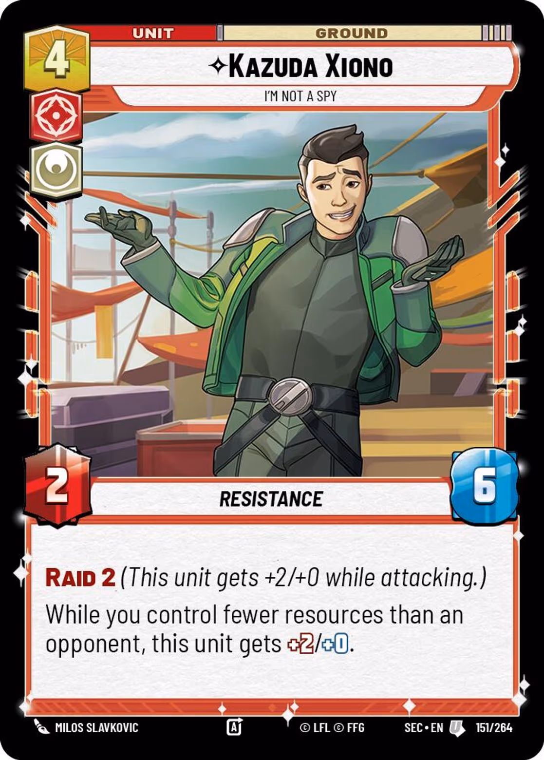 Kazuda Xiono - I'm Not A Spy SEC-151 Star Wars Unlimited card