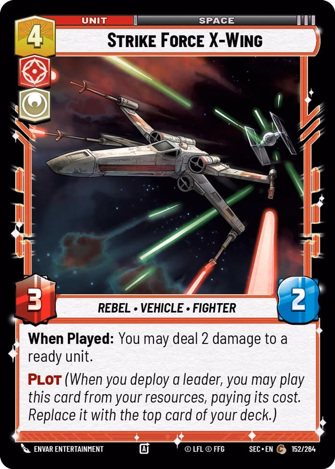 Strike Force X-Wing SEC-152 Star Wars Unlimited card