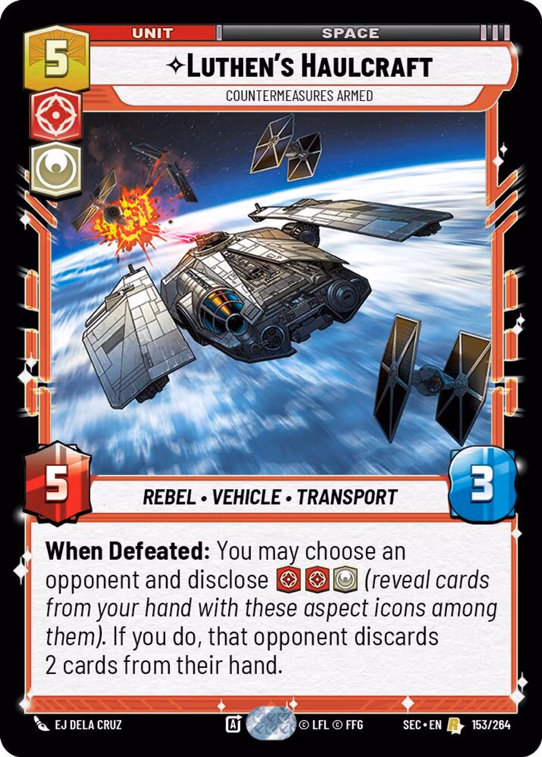 Luthen's Haulcraft - Countermeasures Armed SEC-153 Star Wars Unlimited card