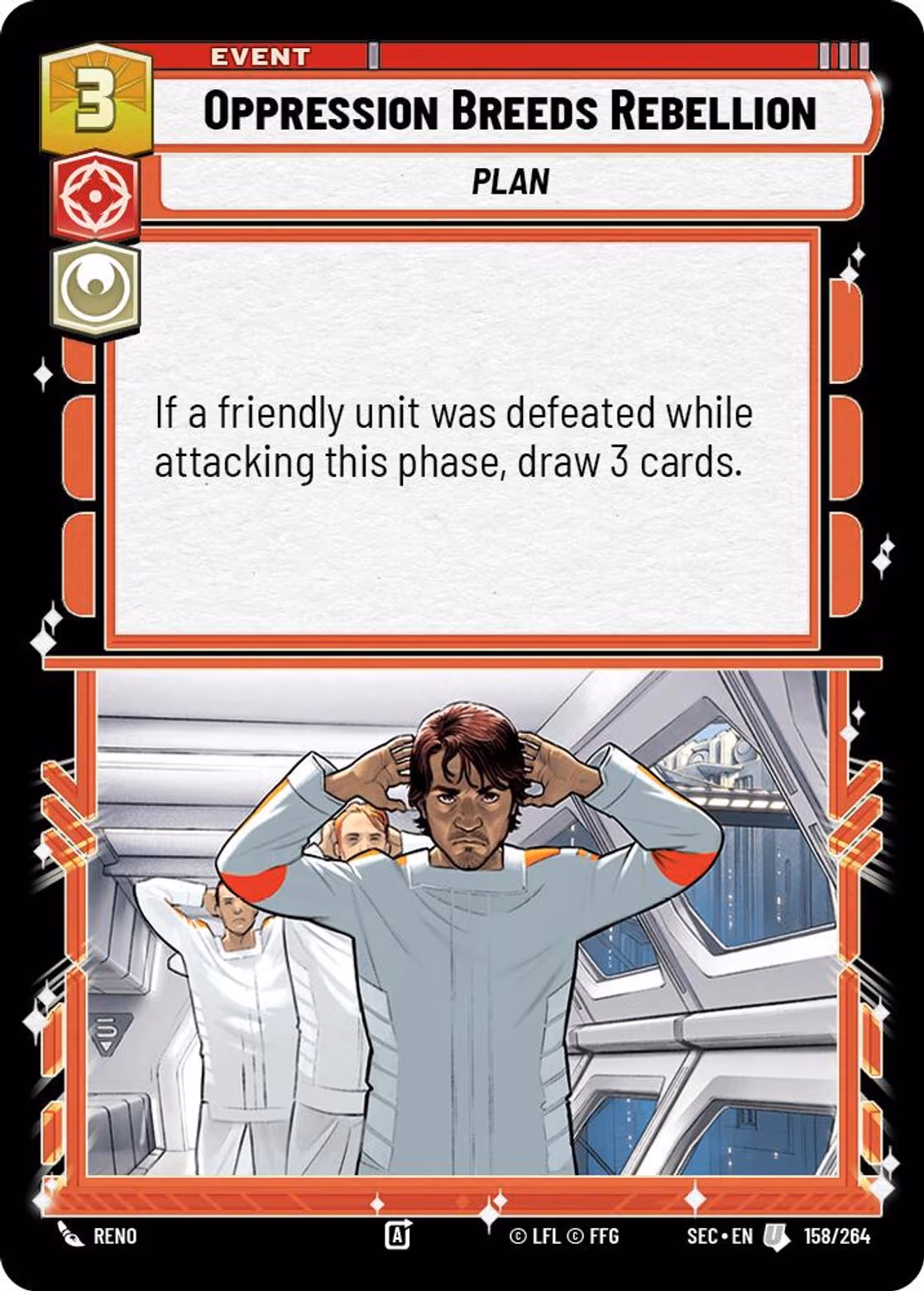 Oppression Breeds Rebellion SEC-158 Star Wars Unlimited card