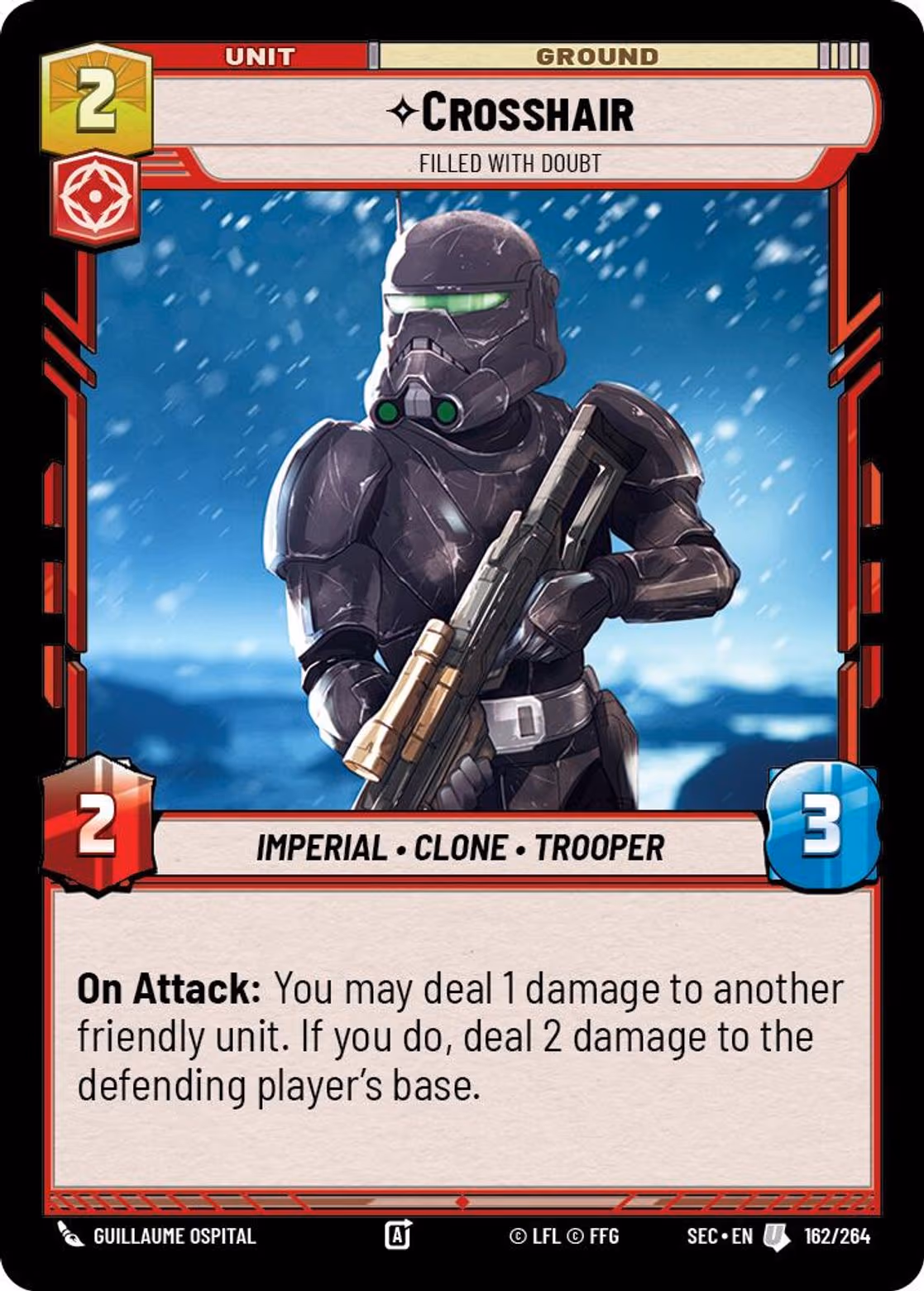 Crosshair - Filled With Doubt SEC-162 Star Wars Unlimited card
