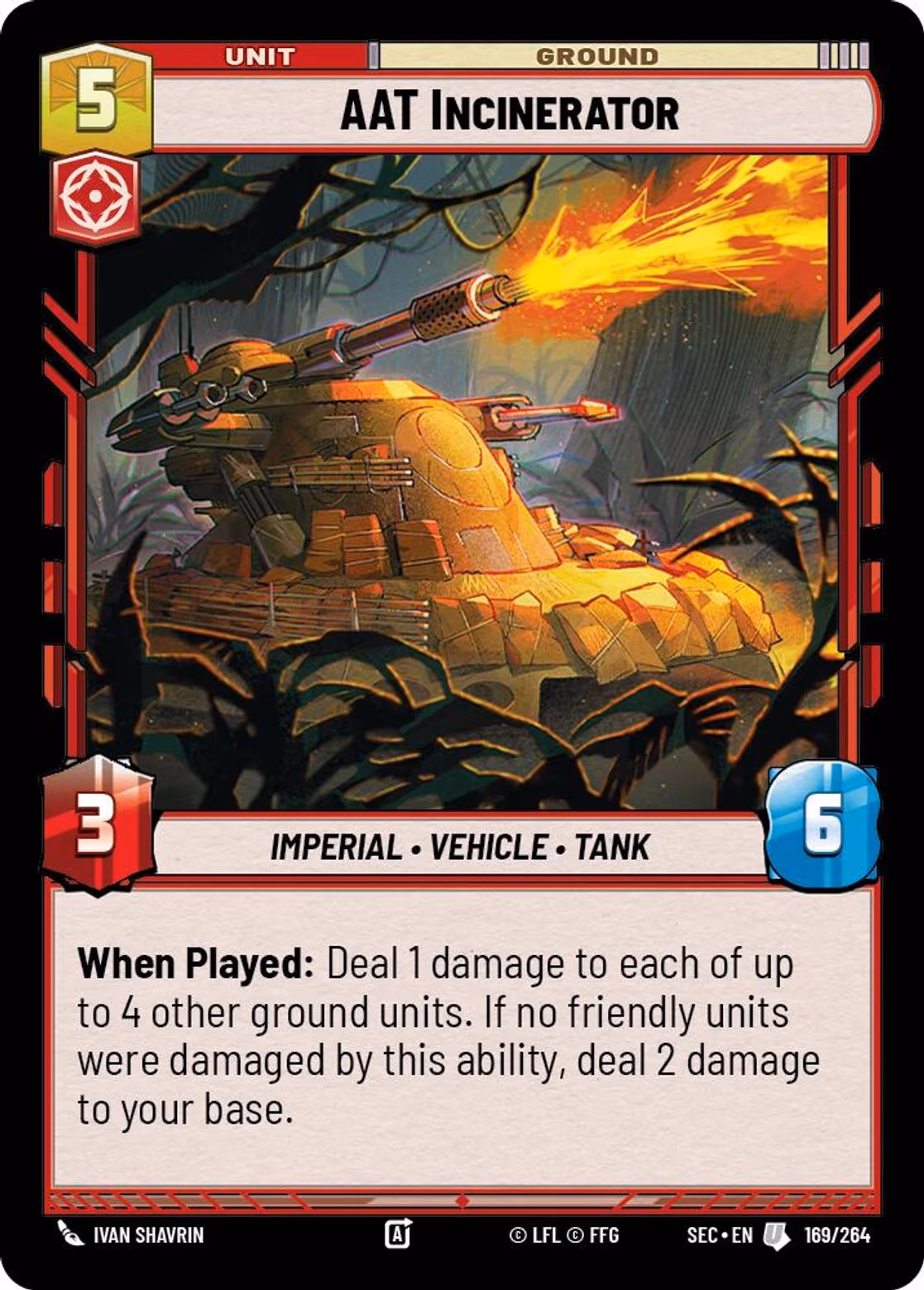 AAT Incinerator SEC-169 Star Wars Unlimited card