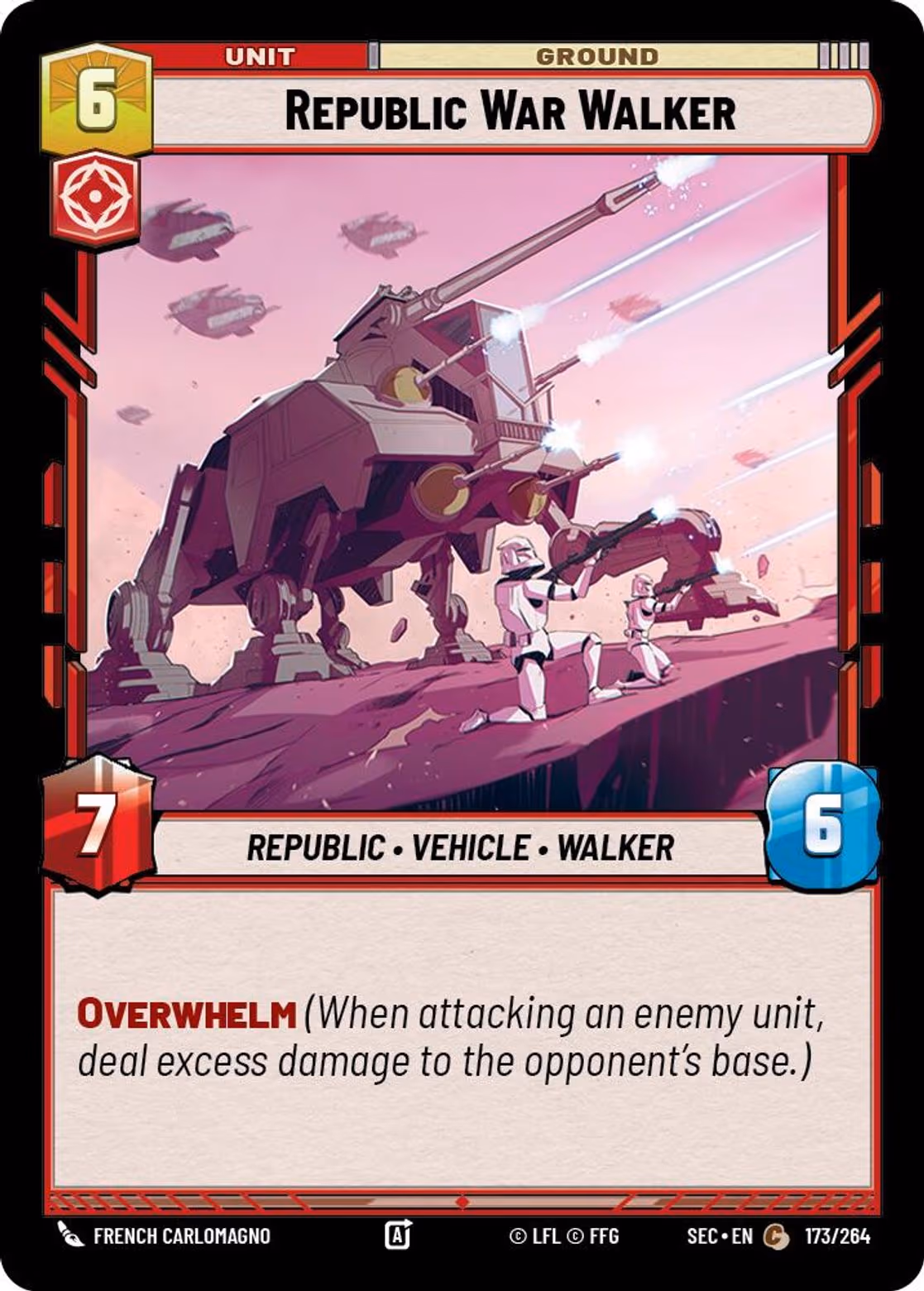 Republic War Walker SEC-173 Star Wars Unlimited card