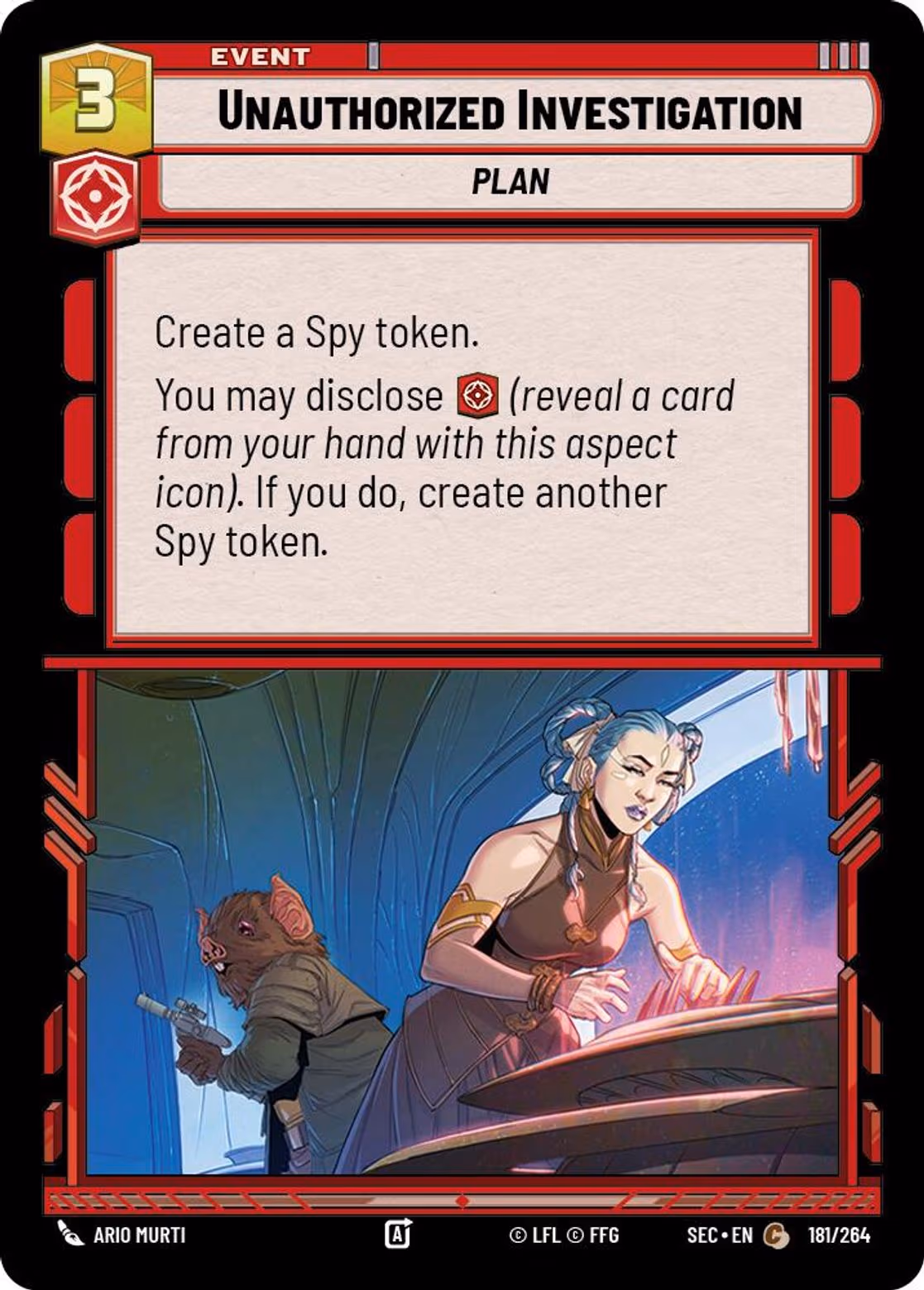 Unauthorized Investigation SEC-181 Star Wars Unlimited card