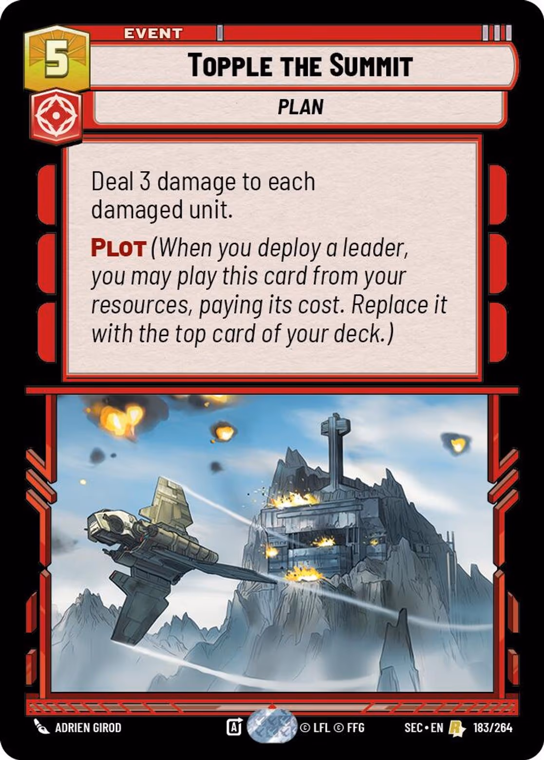 Topple the Summit SEC-183 Star Wars Unlimited card