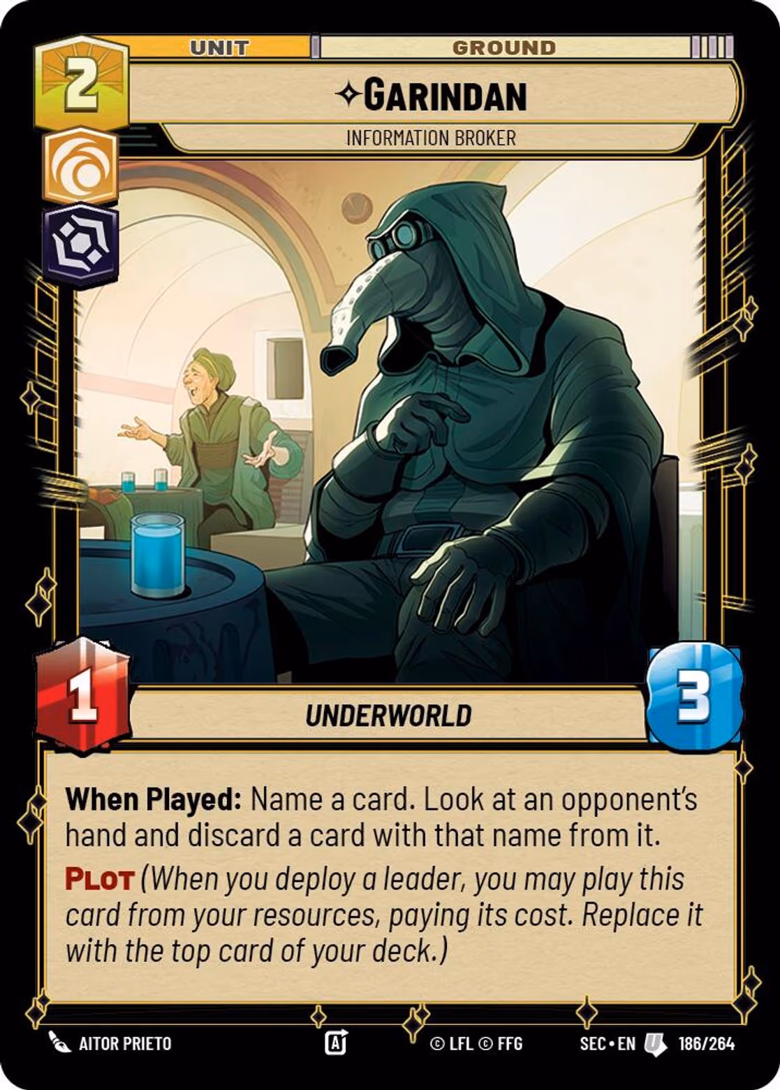 Garindan - Information Broker SEC-186 Star Wars Unlimited card