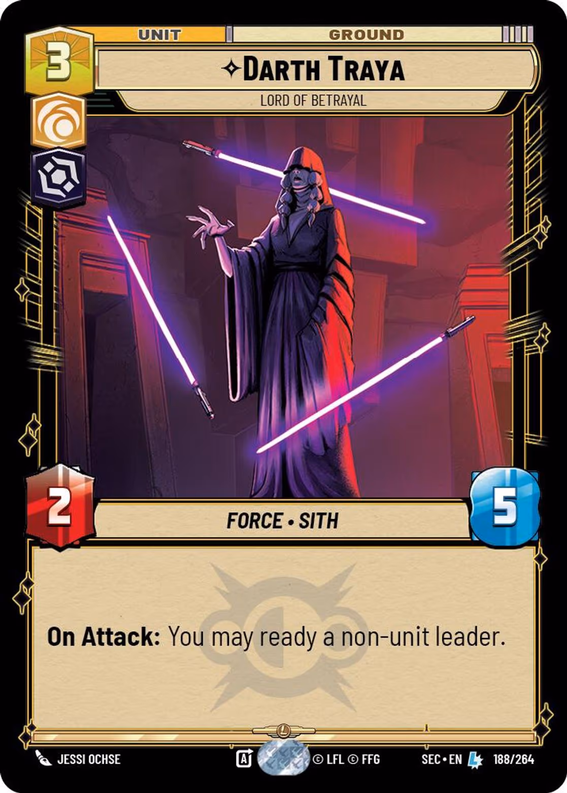 Darth Traya - Lord of Betrayal SEC-188 Star Wars Unlimited card