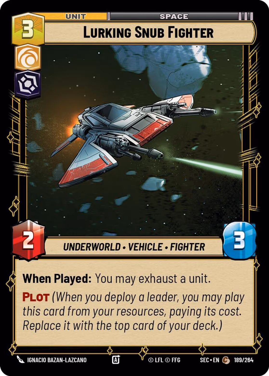 Lurking Snub Fighter SEC-189 Star Wars Unlimited card