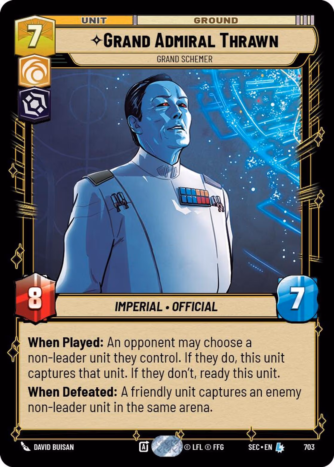 Grand Admiral Thrawn - Grand Schemer SEC-193 Star Wars Unlimited card