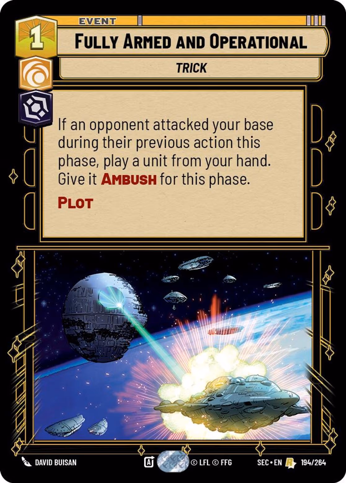 Fully Armed and Operational SEC-194 Star Wars Unlimited card