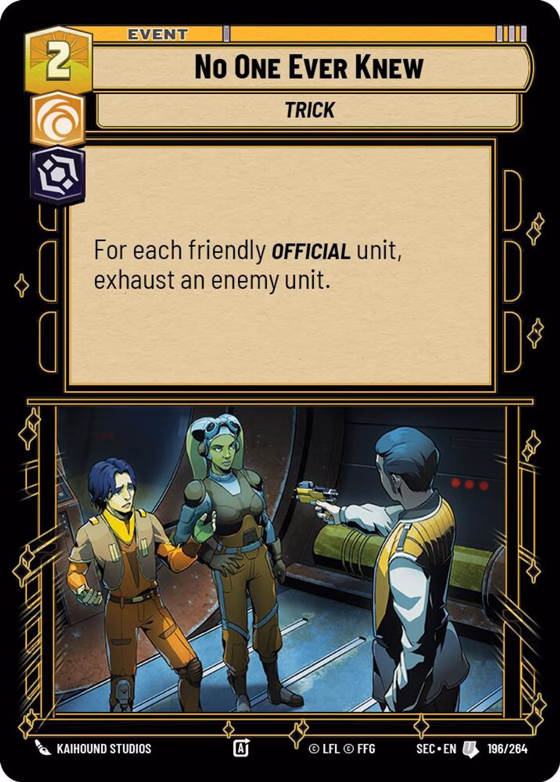 No One Ever Knew SEC-196 Star Wars Unlimited card