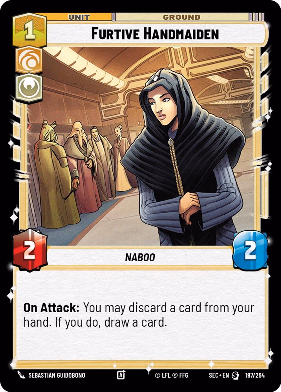 Furtive Handmaiden SEC-197 Star Wars Unlimited card
